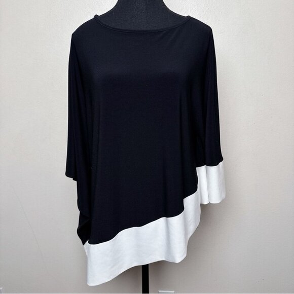 Joseph Ribkoff Womens S/M Two Tone Asymmetrical Loose Top - Picture 2 of 12